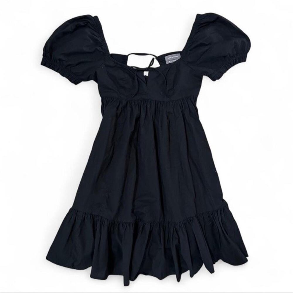 Urban Outfitters Wonderland Tie-Back Babydoll Dress Black 100% Cotton Size S - Picture 2 of 7